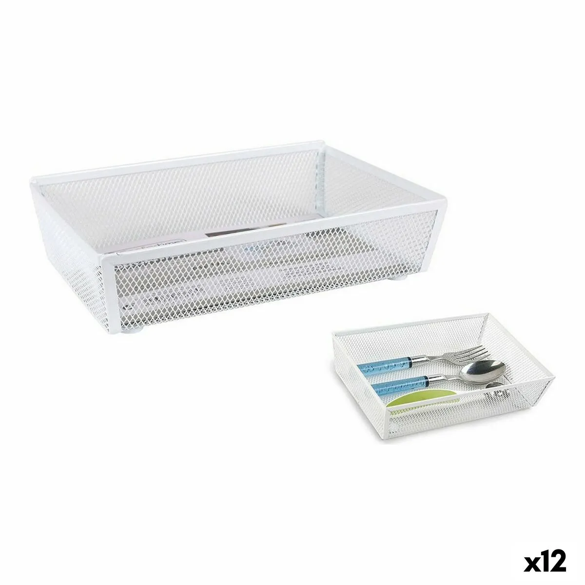 Vassoio Portaposate Confortime Metallo Bianco 21,8 x 15,24 x 5,2 cm (12 Unità)