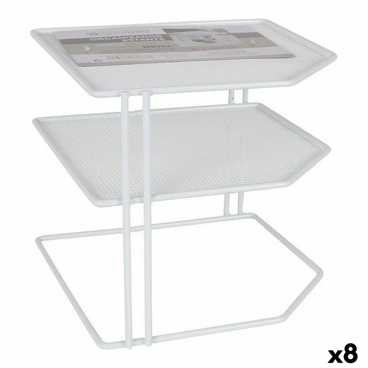 Mensole Confortime Secchio organizzatore Bianco Metallo 23 x 23 x 20 cm (8 Unità)