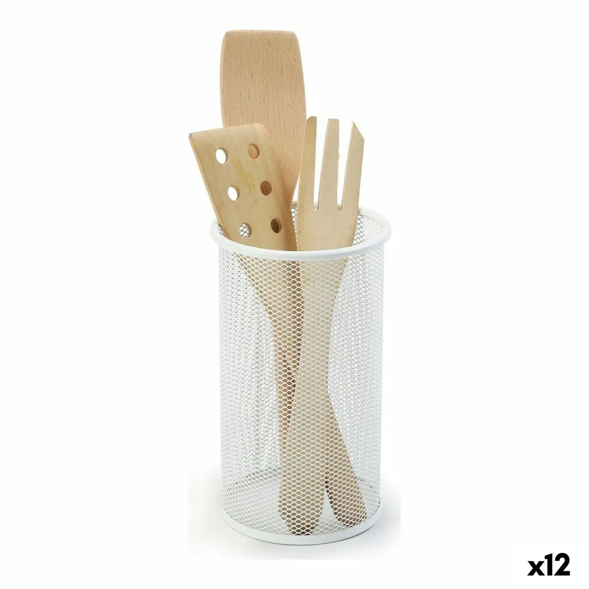 Contenitore per Utensili da Cucina Confortime Bianco Metallo 12 x 20 cm (12 Unità)