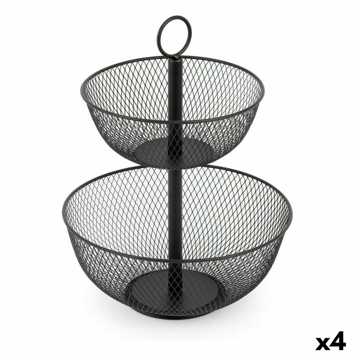 Portafrutta Confortime Doppia Metallo 31 x 31 x 41 cm (4 Unità)