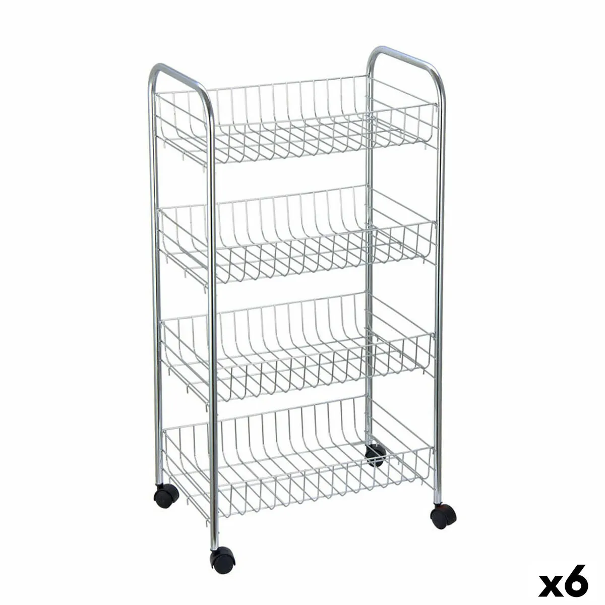 Carrello per Verdure Confortime Argentato Metallo 41 x 26,5 x 76 cm (6 Unità)