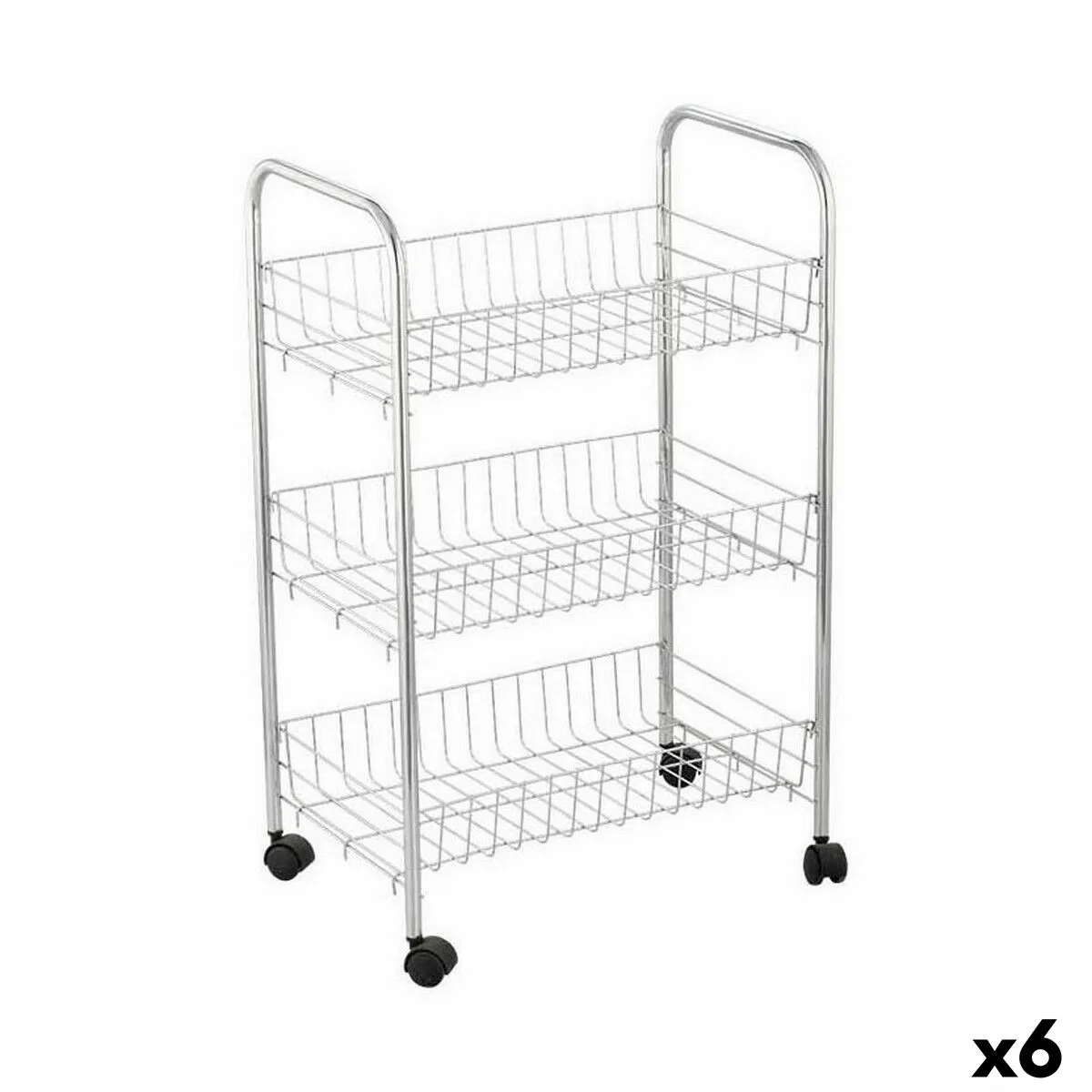 Secchio organizzatore Confortime Metallo Argentato 40 x 26 x 62 cm (6 Unità)