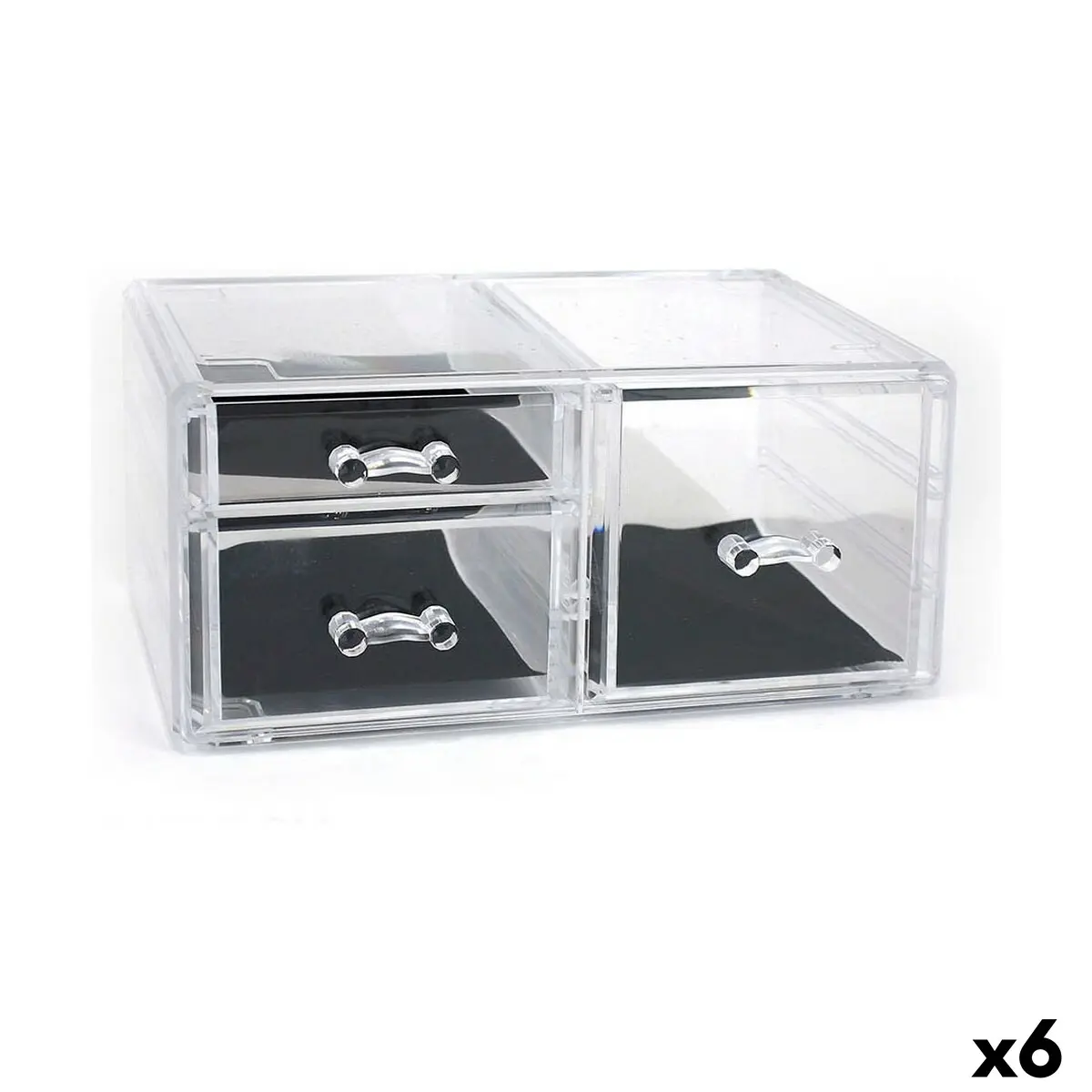 Contenitore per Sistemare Multiuso Confortime Plastica Trasparente 23,8 x 15,3 x 10,8 cm (6 Unità)