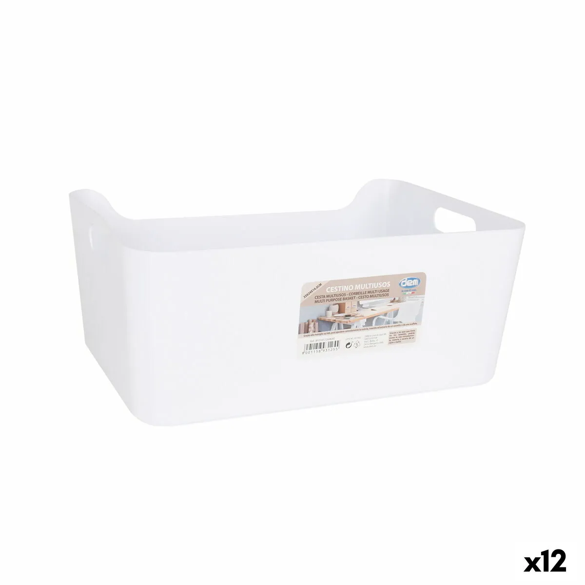 Cestino Multiuso Dem Bianco 33 x 24 x 14,5 cm (12 Unità)