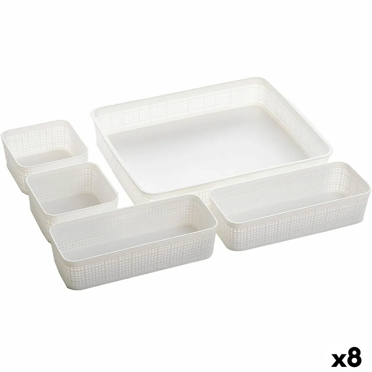 Set di Cestini Dem Plastica 5 Pezzi (8 Unità)