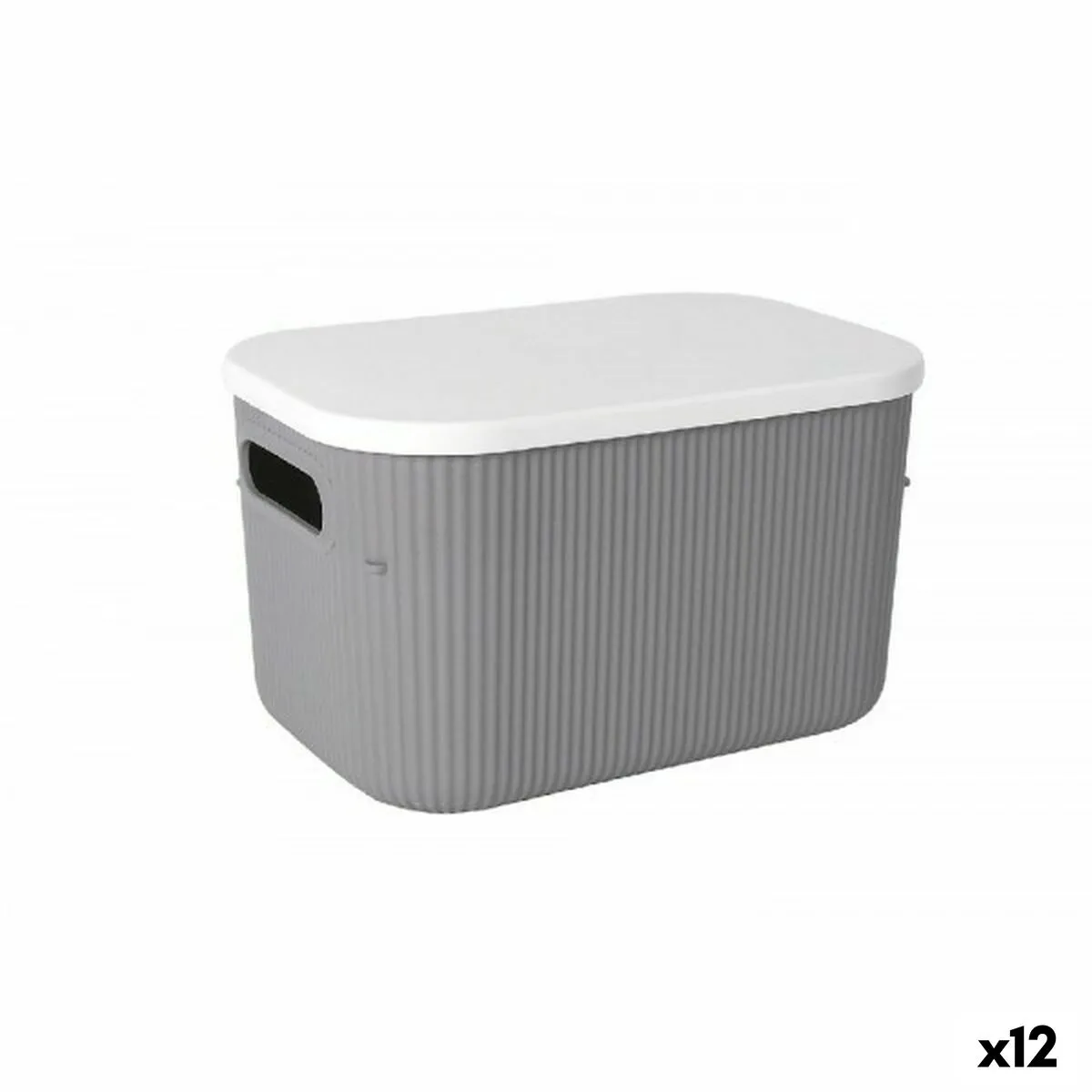 Scatole per conservare Lova Con coperchio Plastica Grigio 26,9 x 18,7 x 16,2 cm (12 Unità)