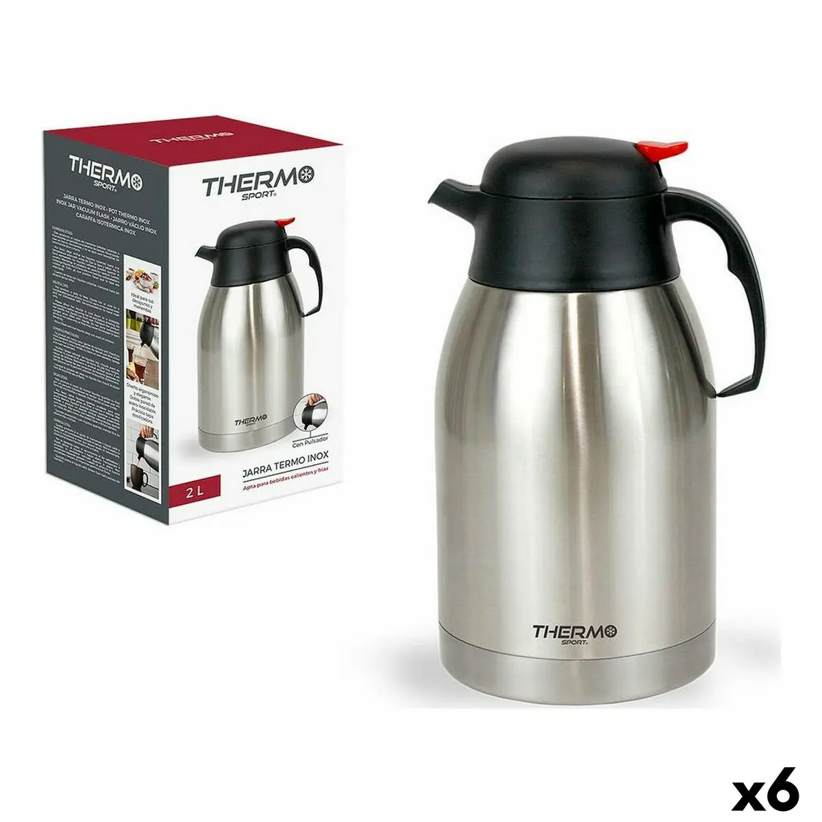 Caraffa Thermos ThermoSport 205339 Acciaio inossidabile 2 L (6 Unità) (2 L)