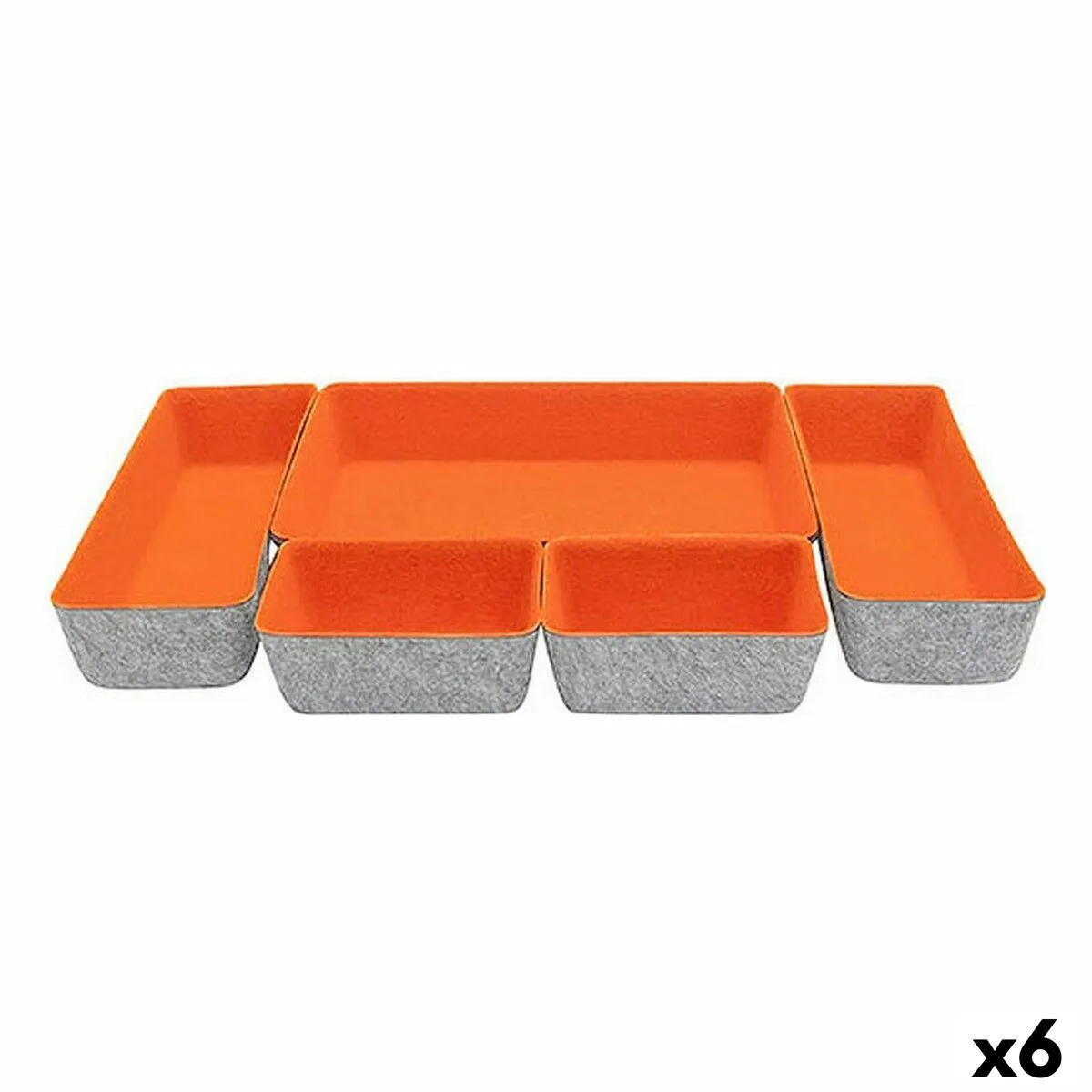 Set di Cestini Confortime 5 Pezzi Feltro 27,5 x 20 x 5,3 cm (5 Pezzi) (6 Unità)