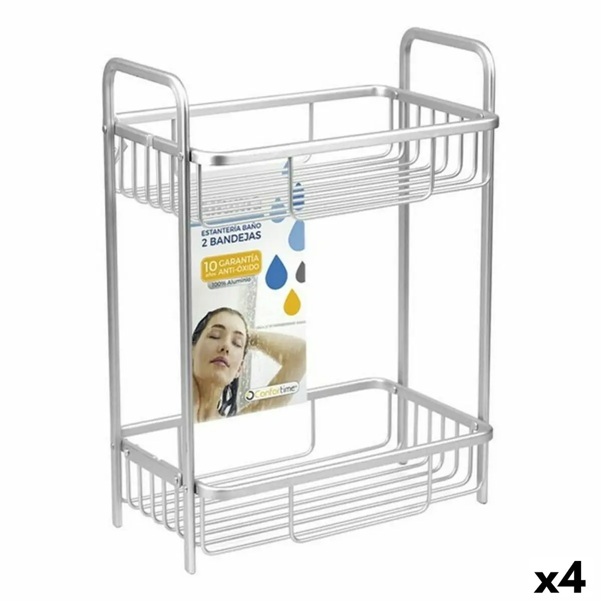 Scaffale da Bagno Confortime Alluma 29 x 18 x 40 cm (4 Unità)