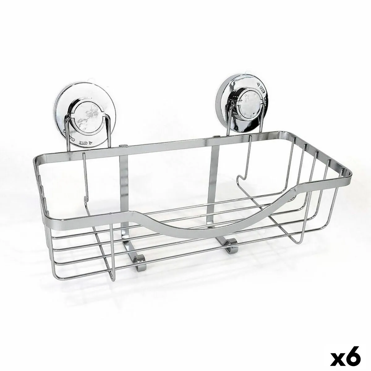 Supporto Contenitore per Vasca da Bagno Confortime Chromed Alluminio Argentato 30 x 13,5 x 15 cm (6 Unità)