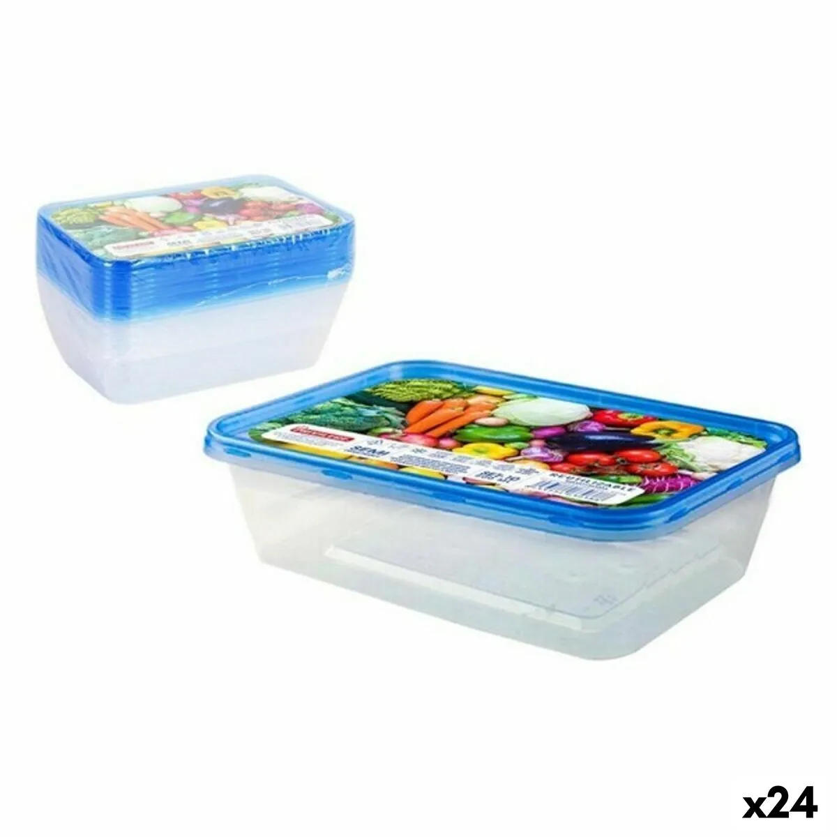 Set di 10 scatole porta pranzo Privilege 49786 500 ml Rettangolare 17,5 x 12 x 4 cm (24 Unità)