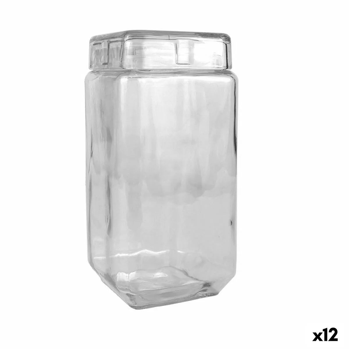 Vaso La Mediterránea Quadrato Vetro 2,2 L 11 x 11 x 22,5 cm (12 Unità)