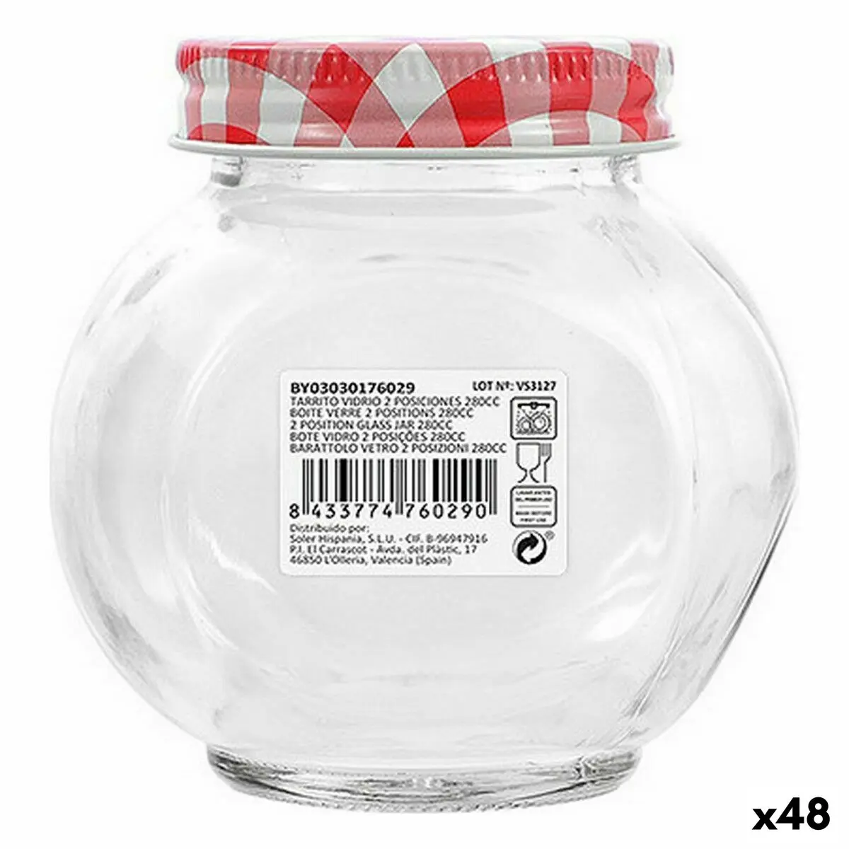 Vaso Mediterraneo Vetro 280 ml 9,2 x 7,1 x 9,3 cm (48 Unità)