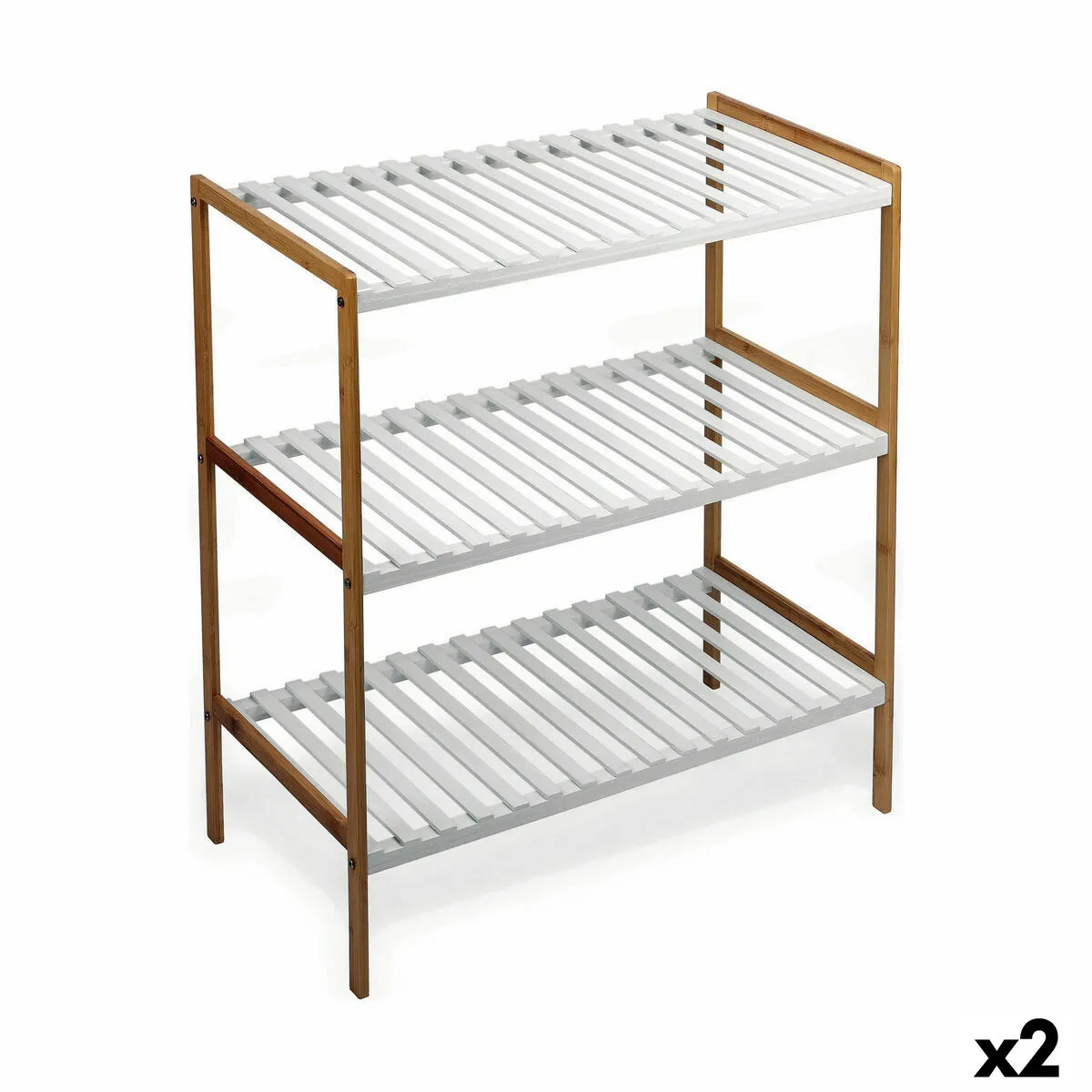 Scaffale Confortime Bianco Bambù 70 x 35 x 76,2 cm (2 Unità)