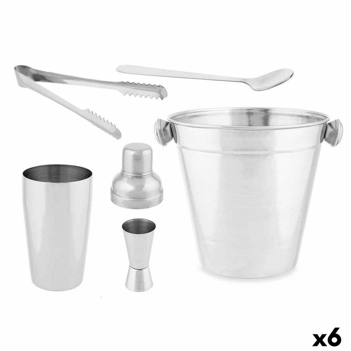 Set da Cocktail Argentato Acciaio inossidabile 5 Pezzi 250 ml (6 Unità)