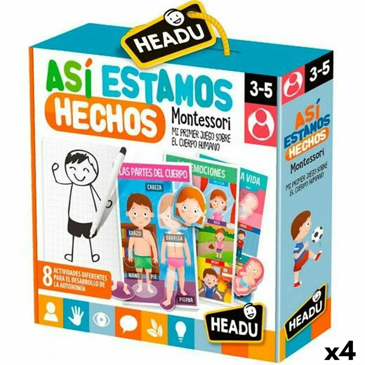 Gioco Educativo HEADU Así Estamos Hechos Montessori (4 Unità)