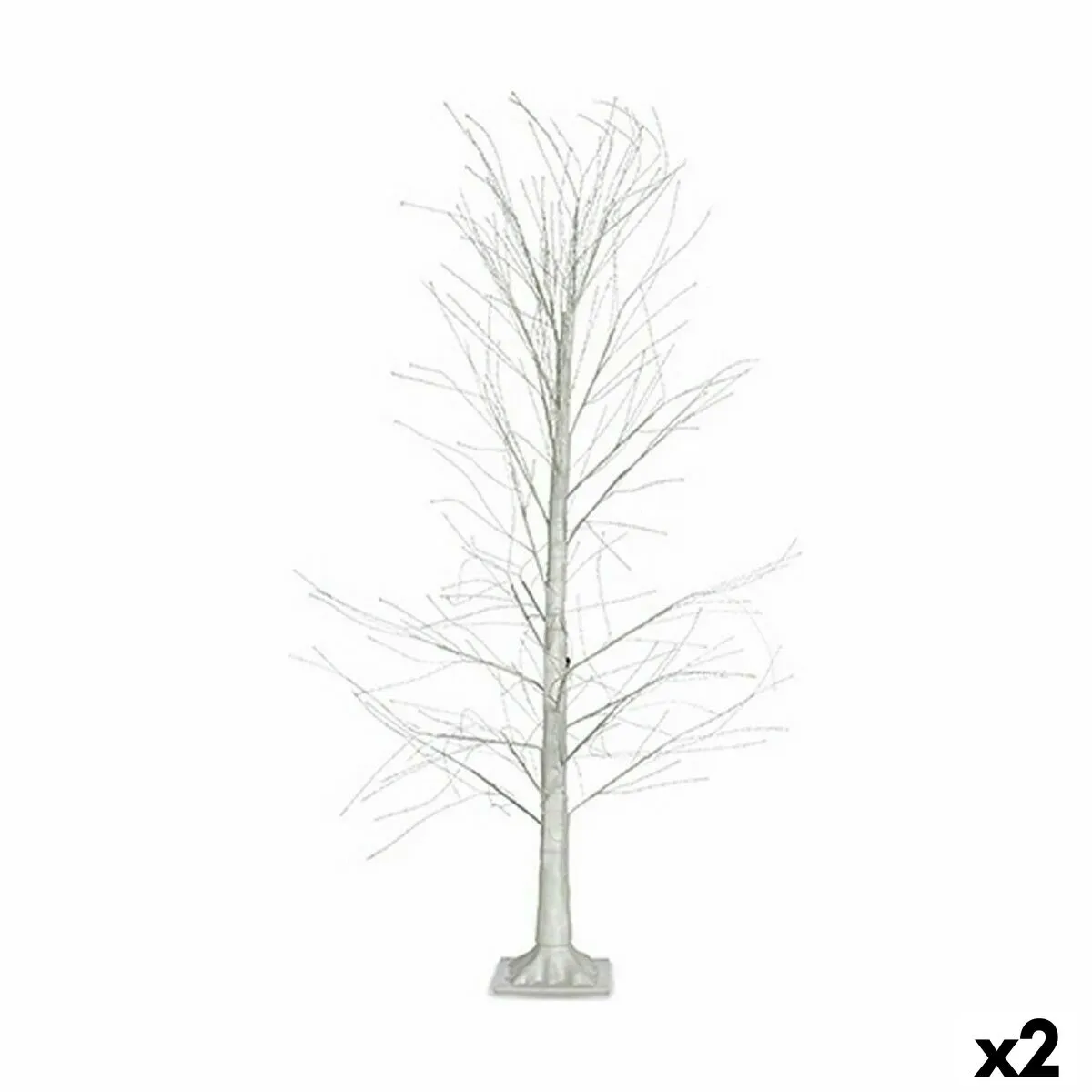 Albero di Natale Bianco Metallo Fibra ottica 70 x 120 x 70 cm (2 Unità)