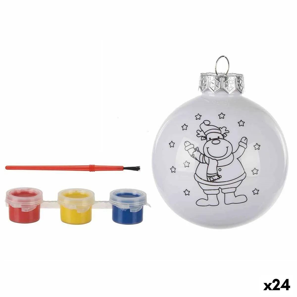 Palla di Natale Non verniciata Bianco polistirene Ø 8 cm (24 Unità)