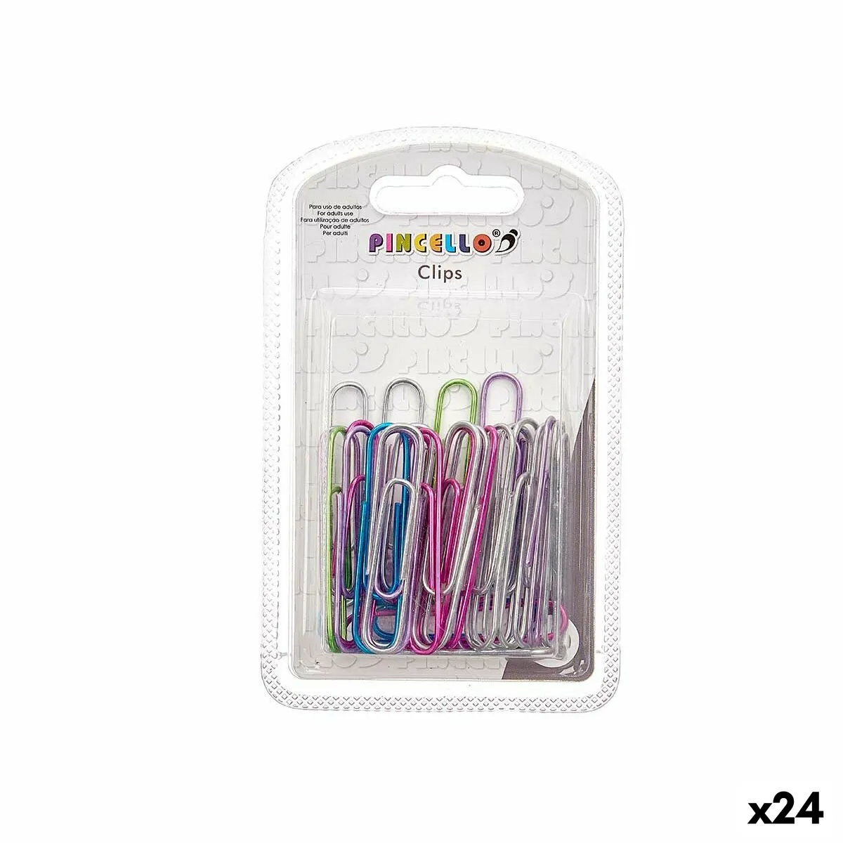 Clips Grande Multicolore Metallo (24 Unità)