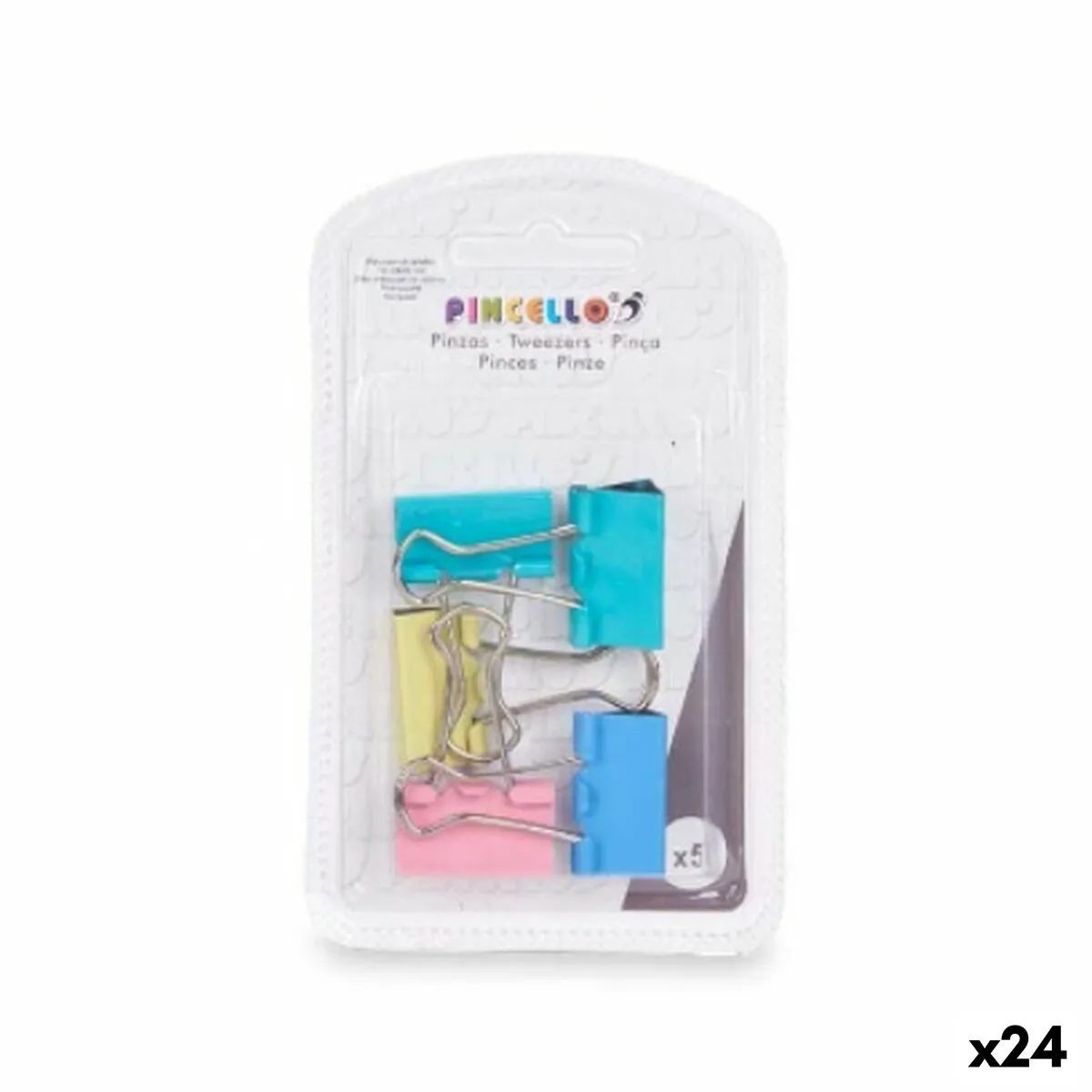 Pinze Clip Medio Multicolore Metallo (24 Unità)