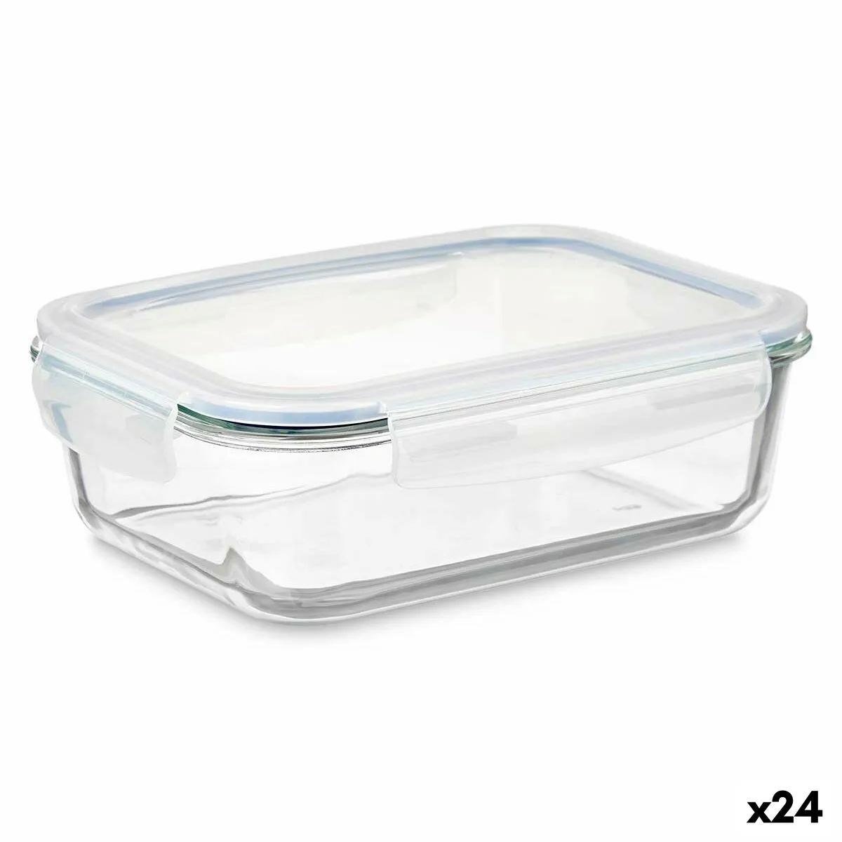 Porta pranzo Trasparente Silicone Vetro Borosilicato 640 ml 18,3 x 6,2 x 13,7 cm (24 Unità)