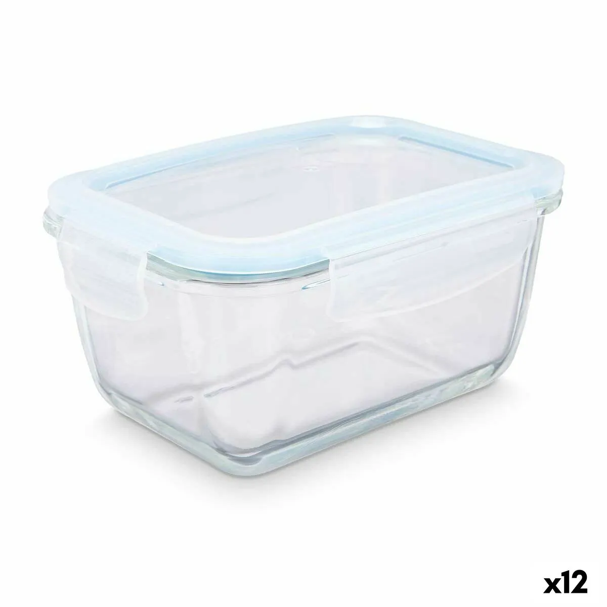 Porta pranzo Trasparente Silicone Vetro Borosilicato 950 ml 18 x 8,8 x 13,5 cm (12 Unità)