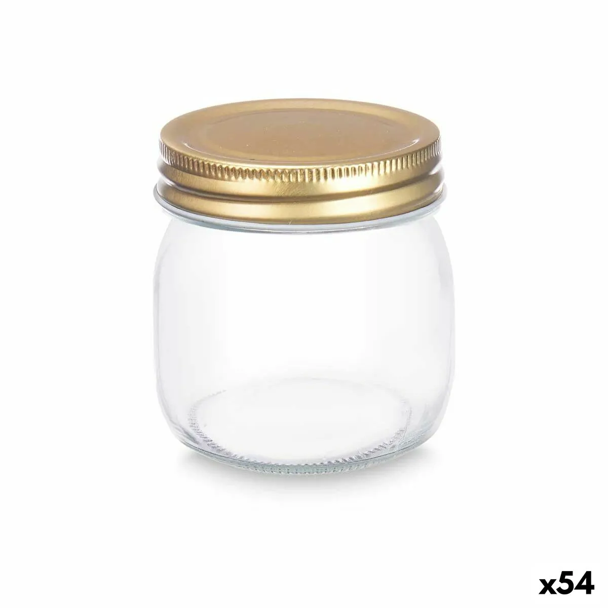 Vaso Trasparente Dorato Metallo Vetro 180 ml 6 x 8 x 6 cm (54 Unità)