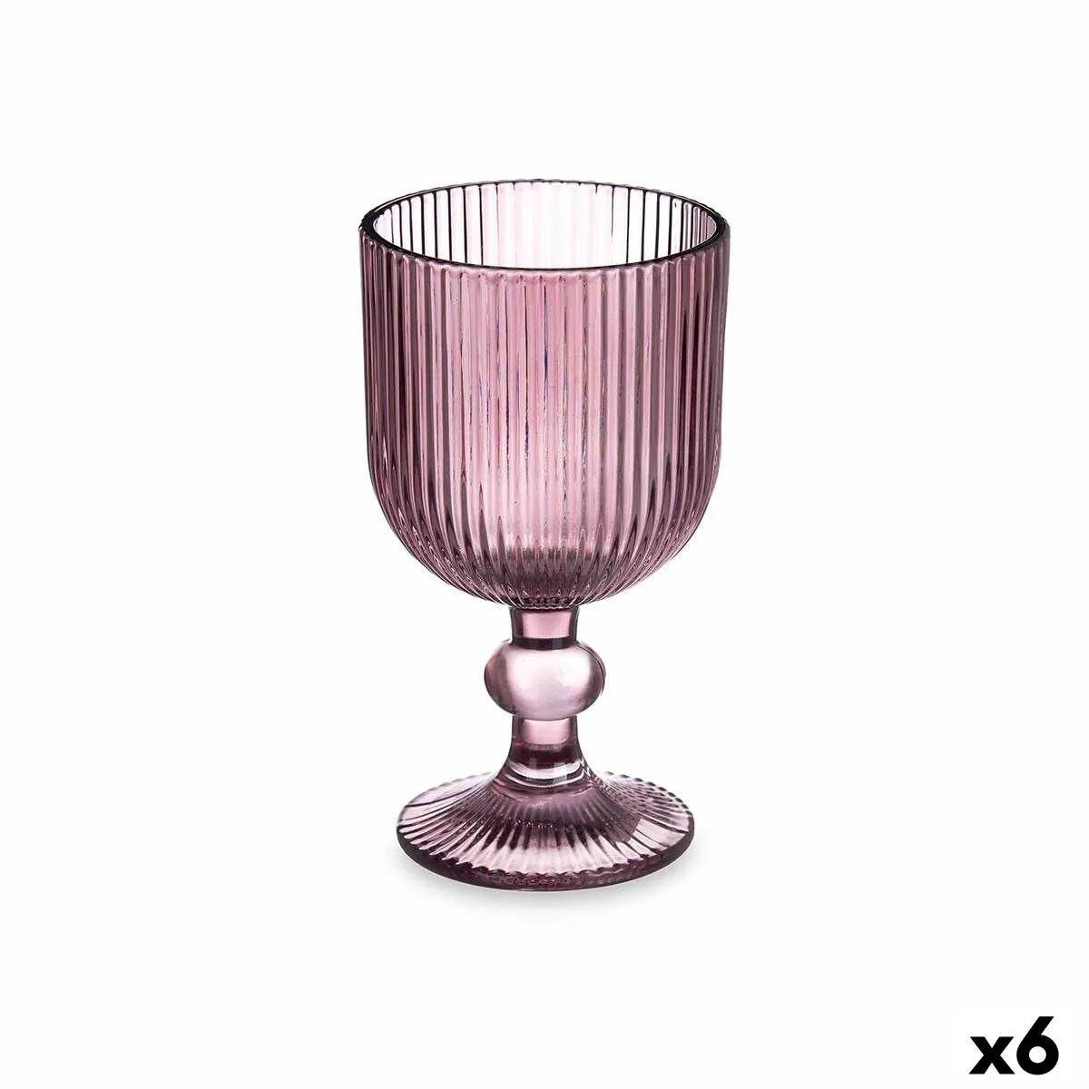 Calice per vino Righe Rosa Vetro 260 ml (6 Unità)