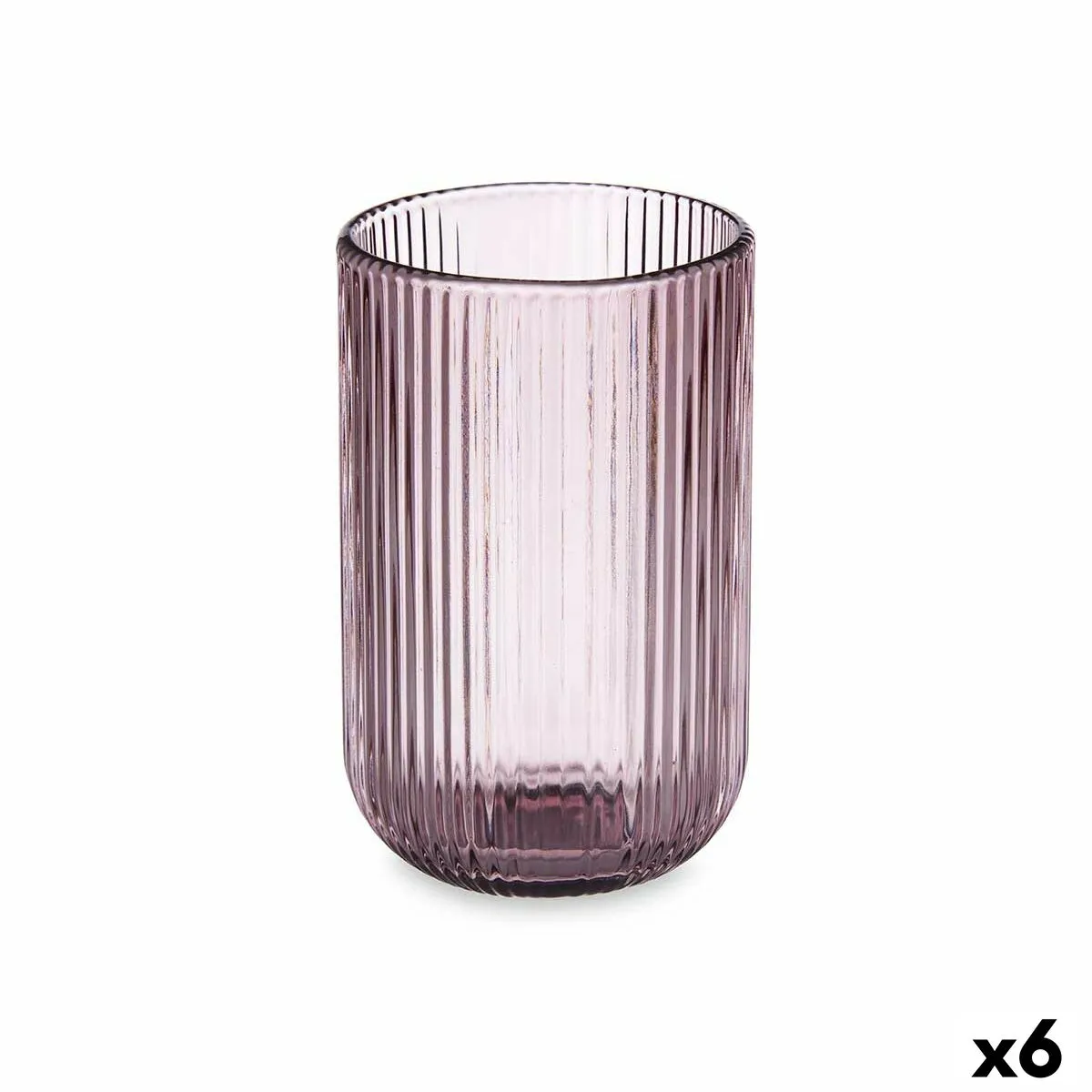 Bicchiere Righe Rosa Cristallo 430 ml (6 Unità)