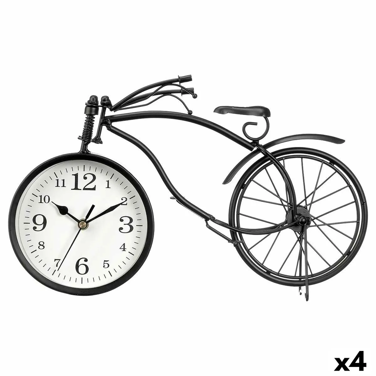 Orologio da Tavolo Bicicletta Nero Metallo 36 x 22 x 7 cm (4 Unità)