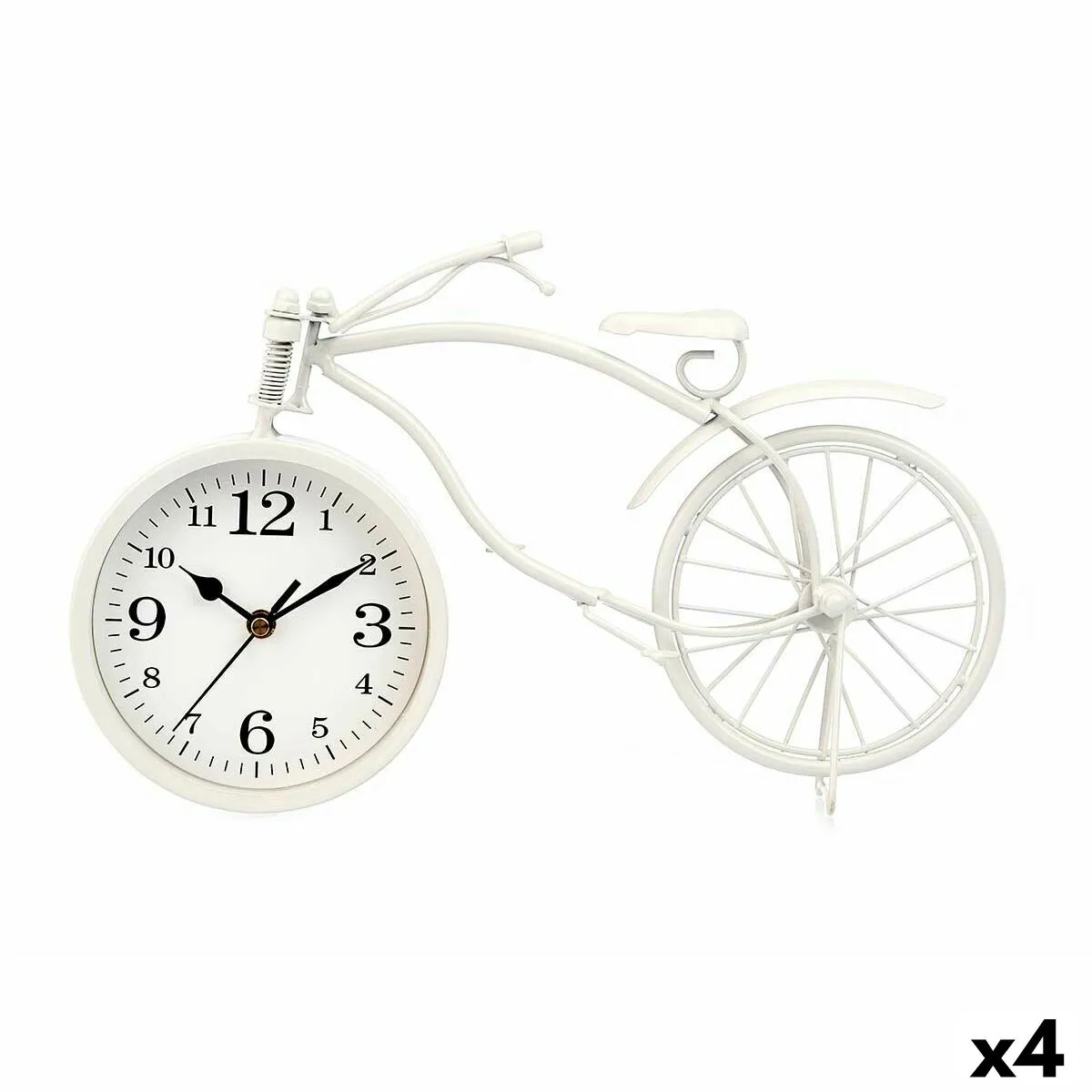 Orologio da Tavolo Bicicletta Bianco Metallo 36 x 22 x 7 cm (4 Unità)