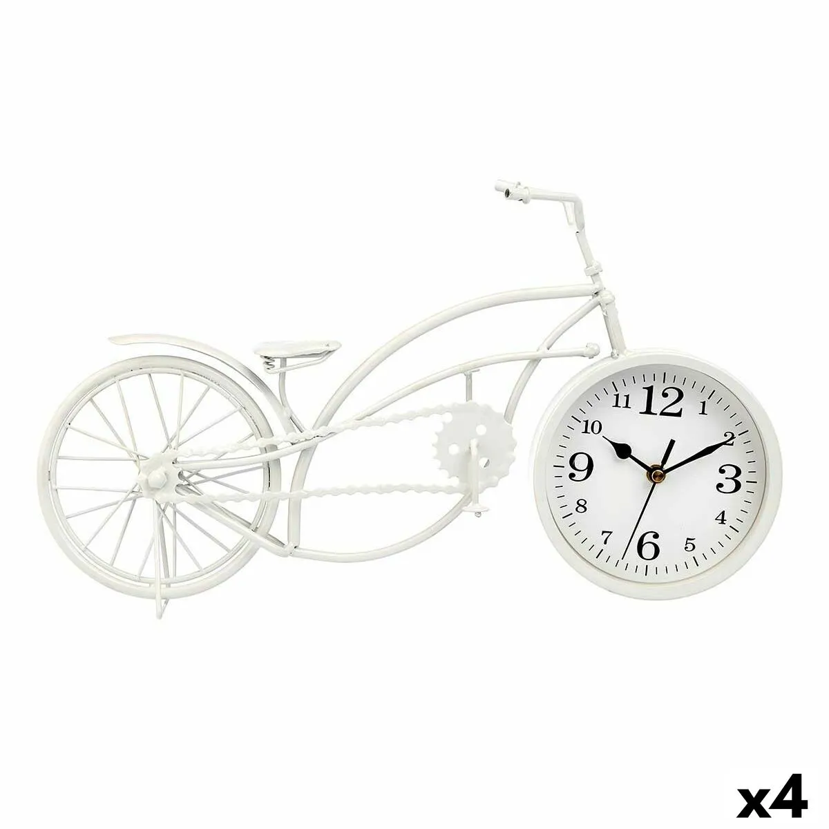 Orologio da Tavolo Bicicletta Bianco Metallo 42 x 24 x 10 cm (4 Unità)