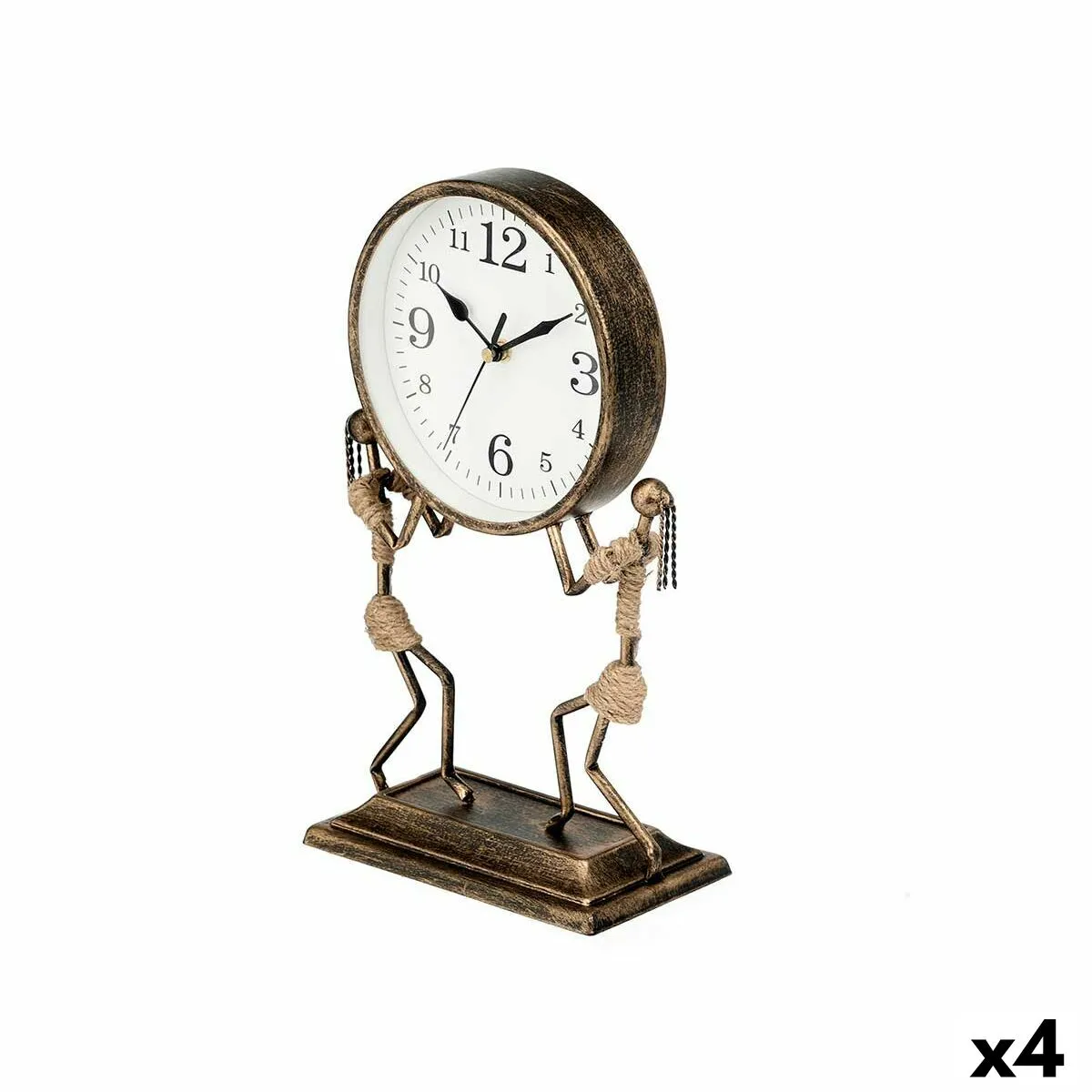 Orologio da Tavolo Persone Bronce Metallo 22 x 33 x 10 cm (4 Unità)