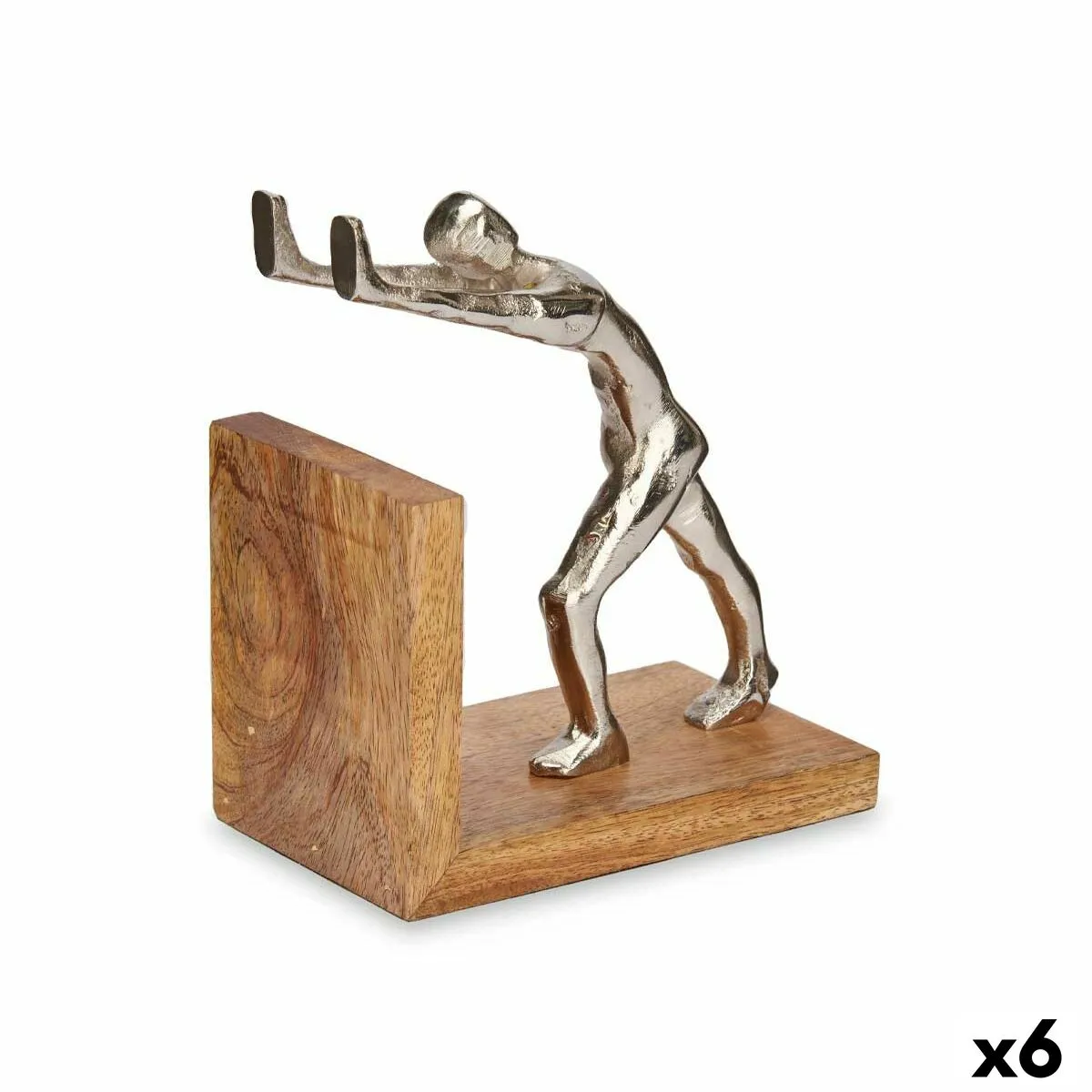 Statua Decorativa Fermalibri Argentato Metallo 16,5 x 18,5 x 9,5 cm (6 Unità)