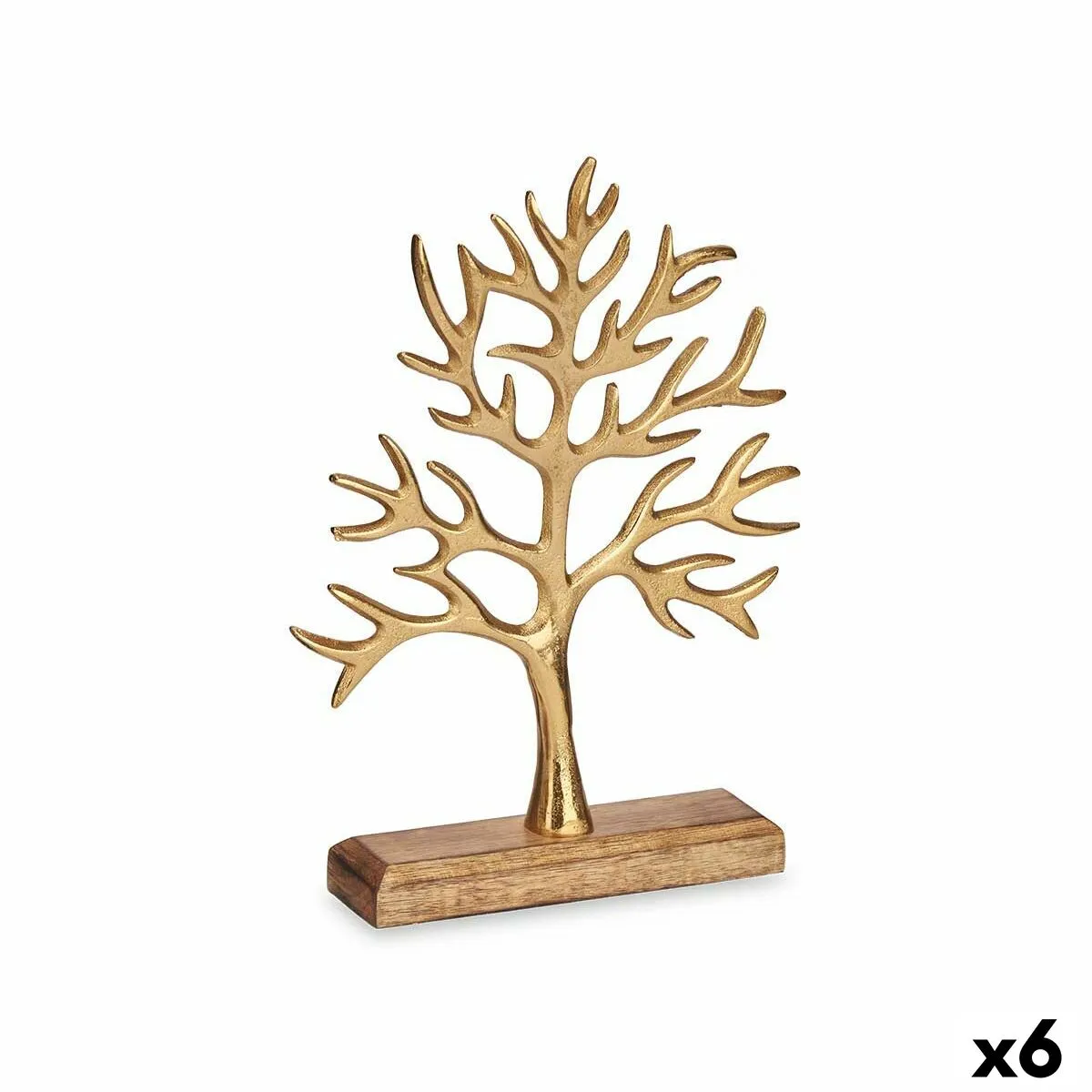 Statua Decorativa Albero Dorato Metallo 22 x 29,5 x 5 cm (6 Unità)