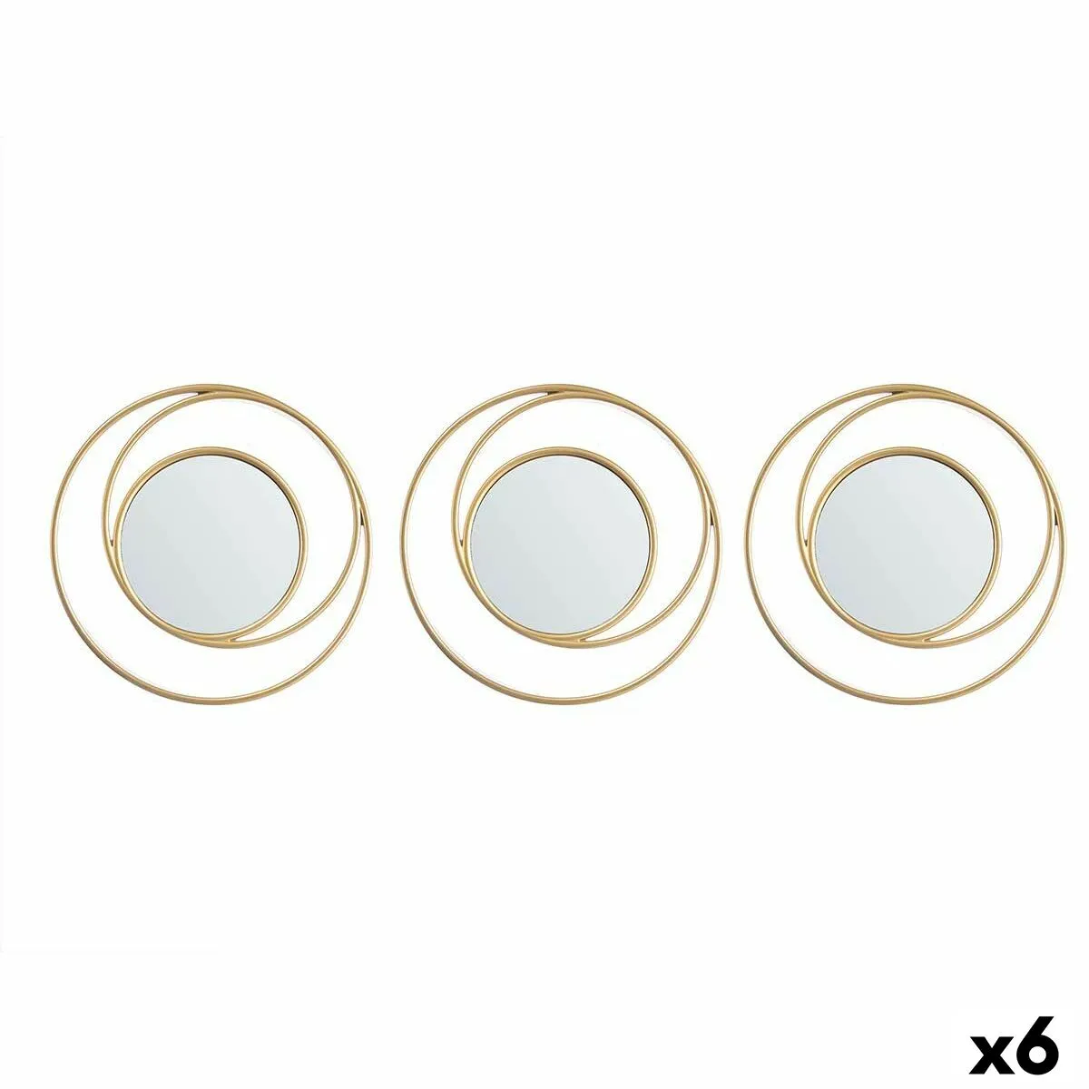 Set di Specchi Rotondo Astratto Dorato polipropilene 78 x 26 x 2,5 cm (6 Unità)