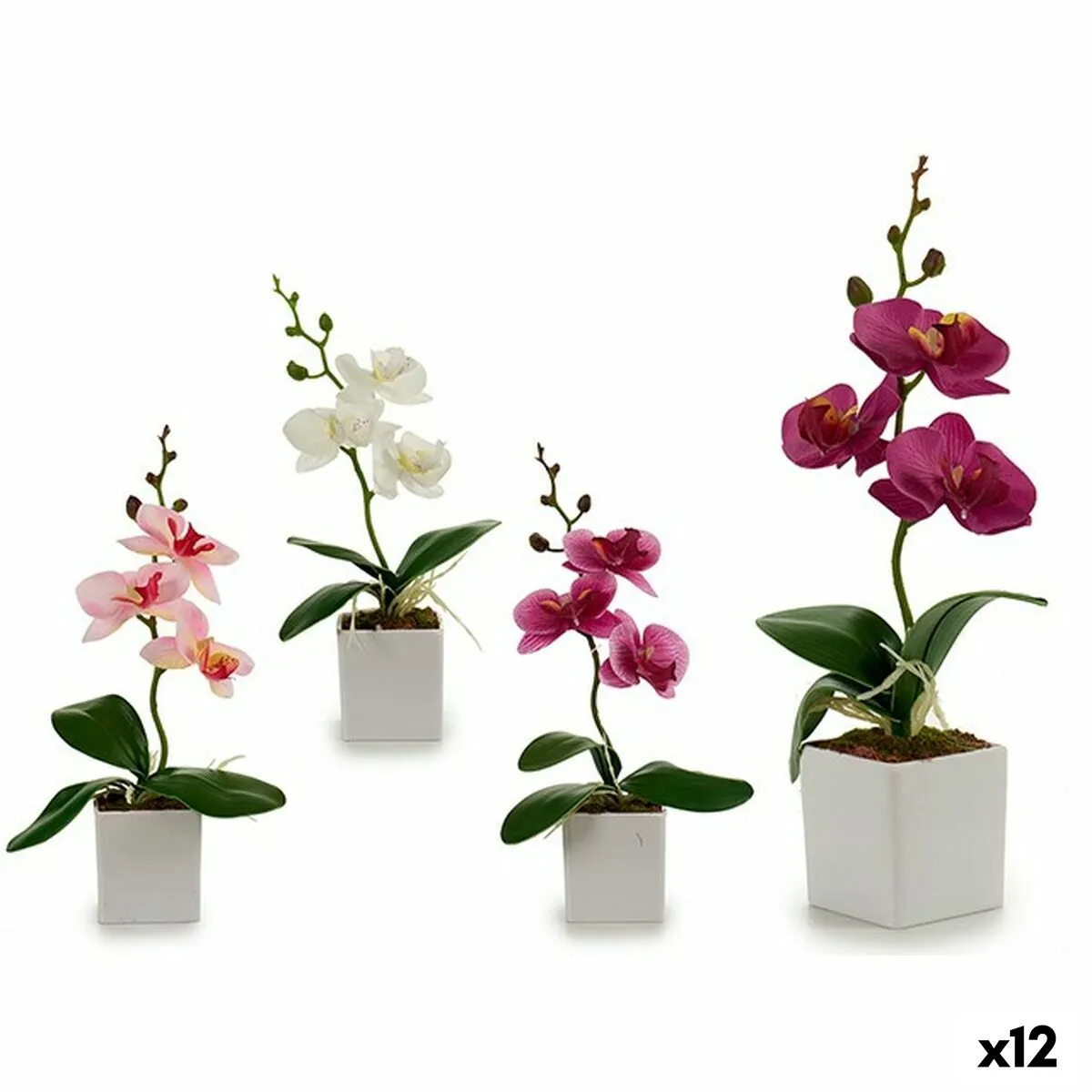 Pianta Decorativa Orchidea Multicolore Plastica 8 x 27 x 15 cm (12 Unità)