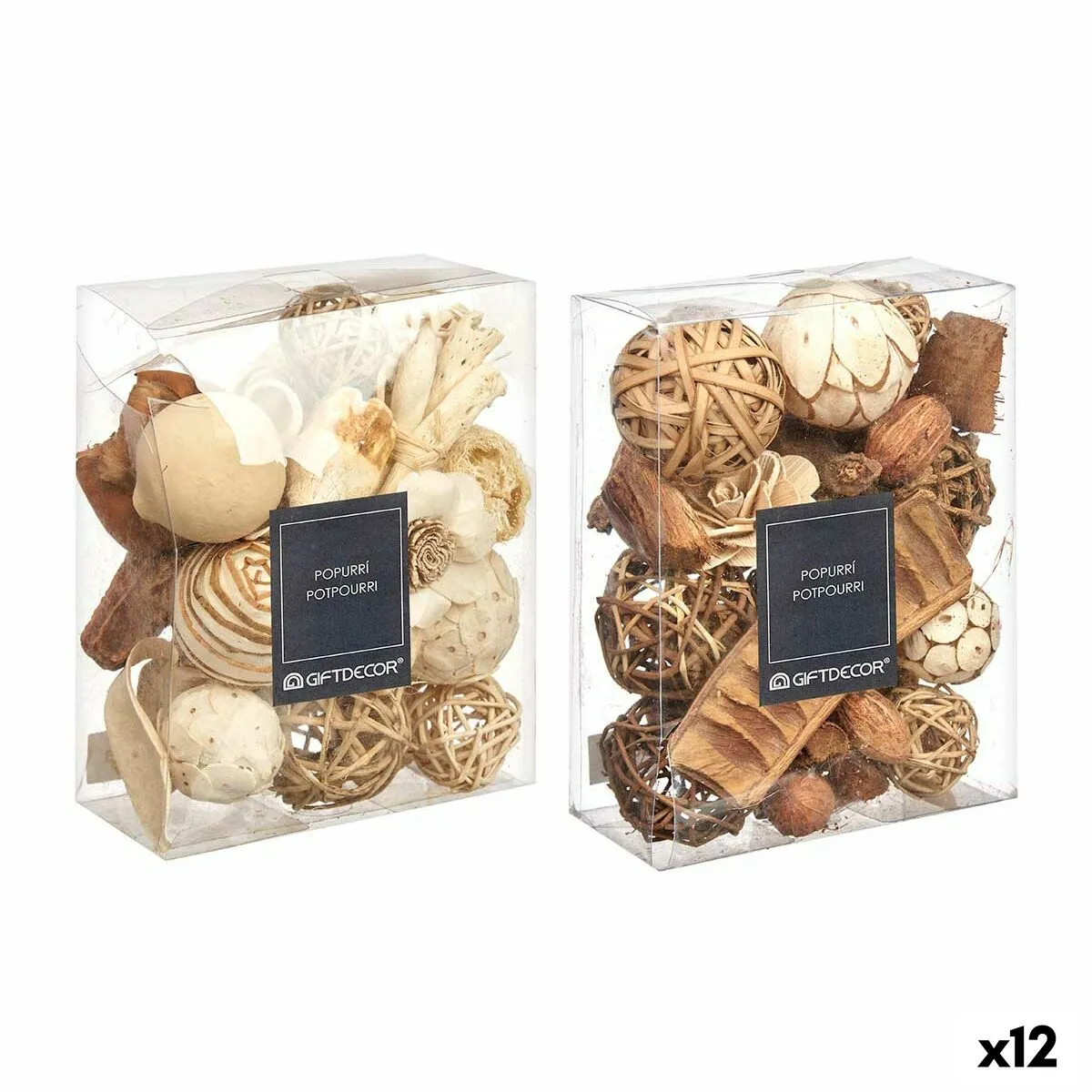 Potpourri decorativo Bianco Marrone 16 x 21 x 7 cm (12 Unità)