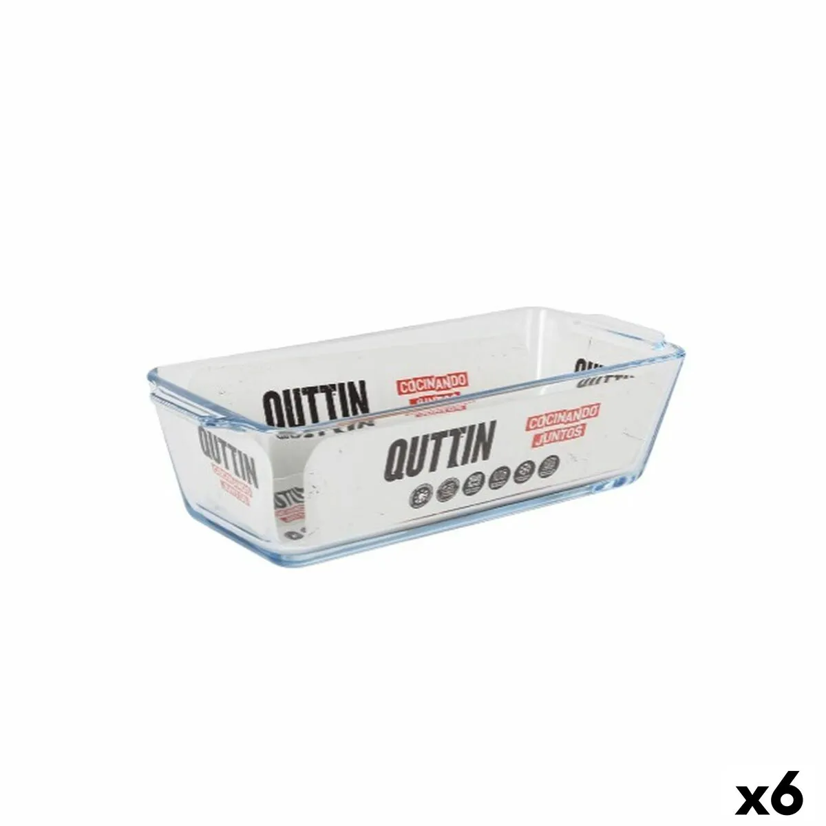 Pirofila da Forno Quttin   Vetro Rettangolare 825 ml 23,1 x 10 x 6,1 cm (6 Unità)