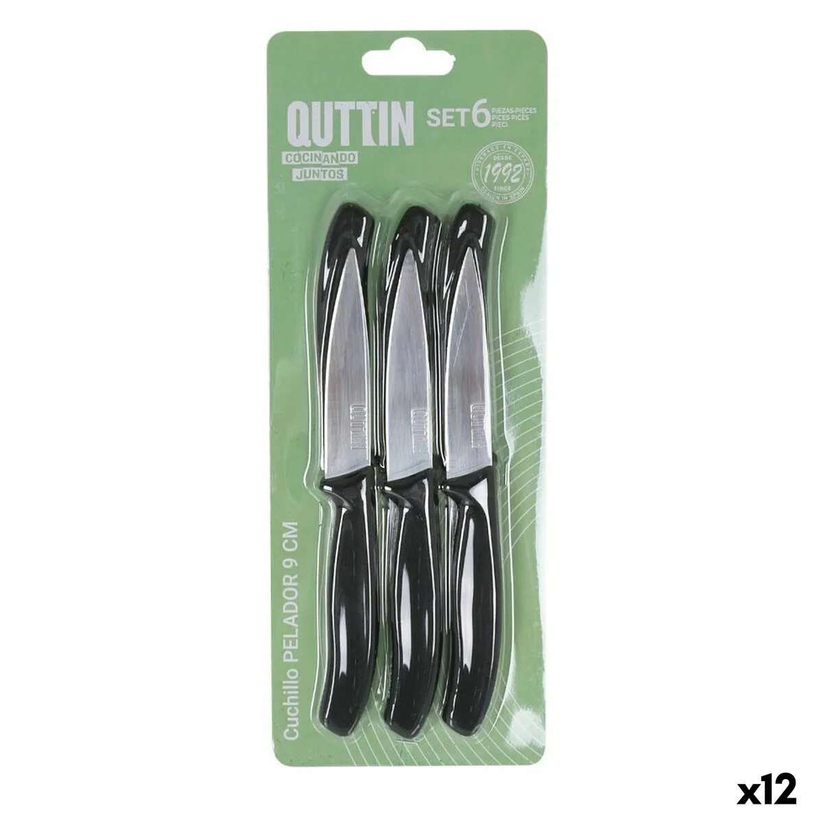 Set di Coltelli per Pelare Quttin Basic 6 Pezzi 19,5 x 2 x 1 cm (12 Unità)