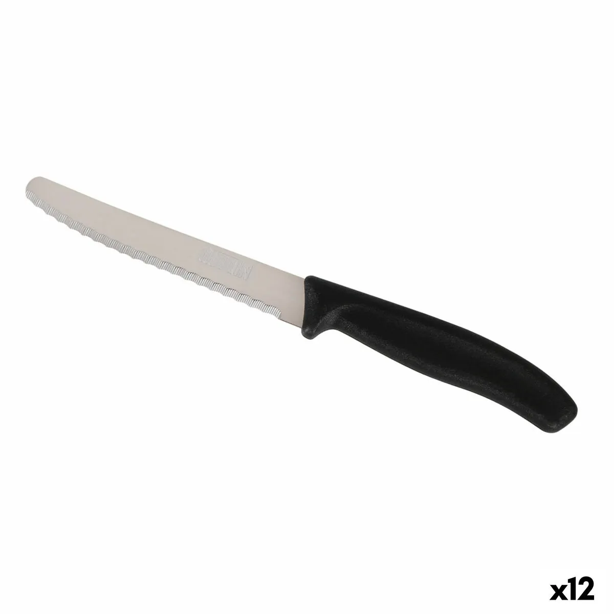 Set di Coltelli Quttin Nero Argentato 6 Pezzi 21,2 cm (12 Unità)