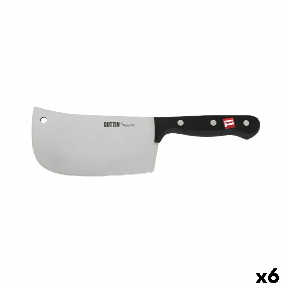 Accetta da Cucina Quttin Sybarite Nero Argentato 17,5 cm (6 Unità)