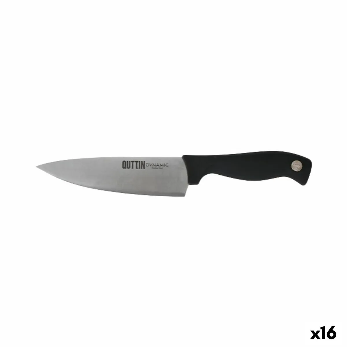 Coltello da Cucina Quttin Dynamic Nero Argentato 16 cm (16 Unità)