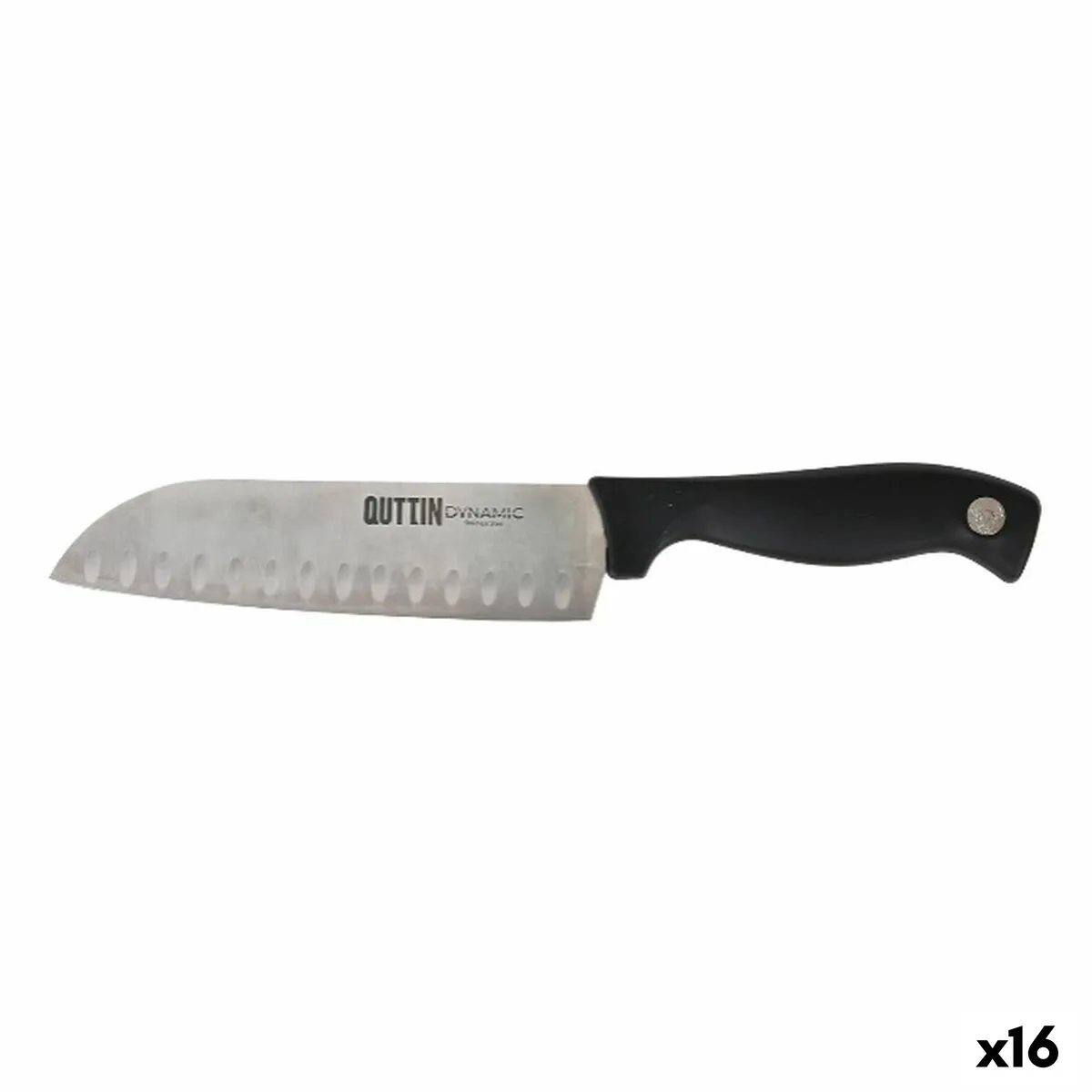 Coltello da Cucina Quttin Santoku Dynamic Nero Argentato 17 cm (16 Unità)