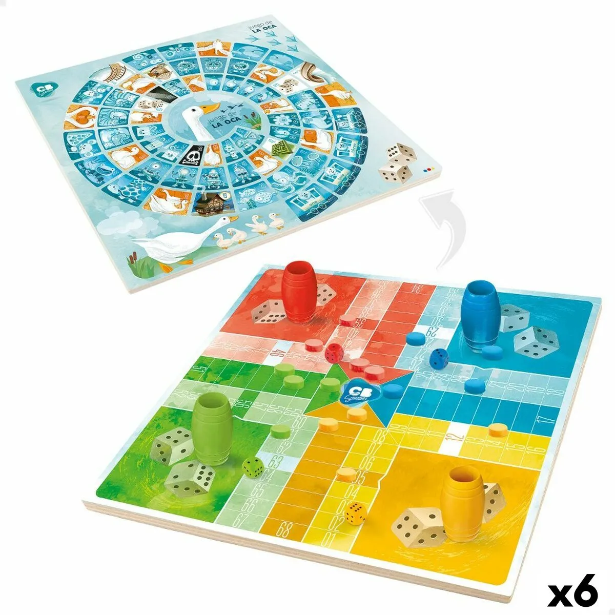 Tabellone per Parcheesi e Gioco dell'Oca Colorbaby 25 x 1 x 25 cm (25 Pezzi) (6 Unità)