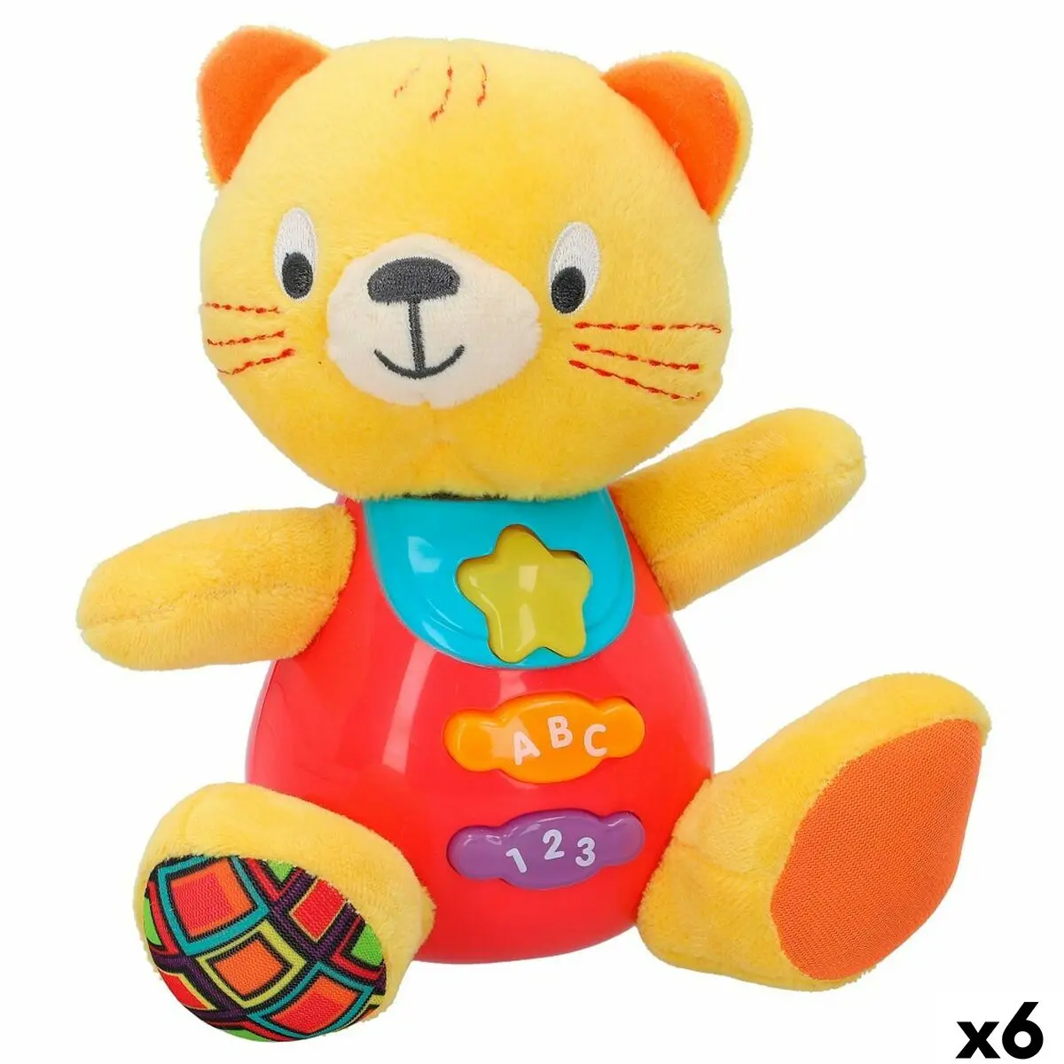 Peluche con Suono Winfun Gatto 16 x 17,5 x 10,5 cm (6 Unità)