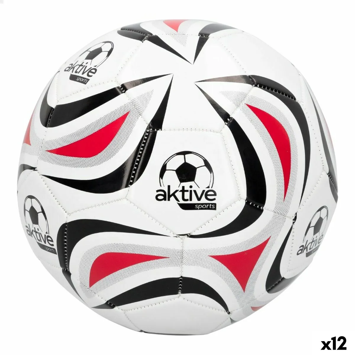 Pallone da Calcio Aktive 5 Ø 22 cm Bianco PVC (12 Unità)