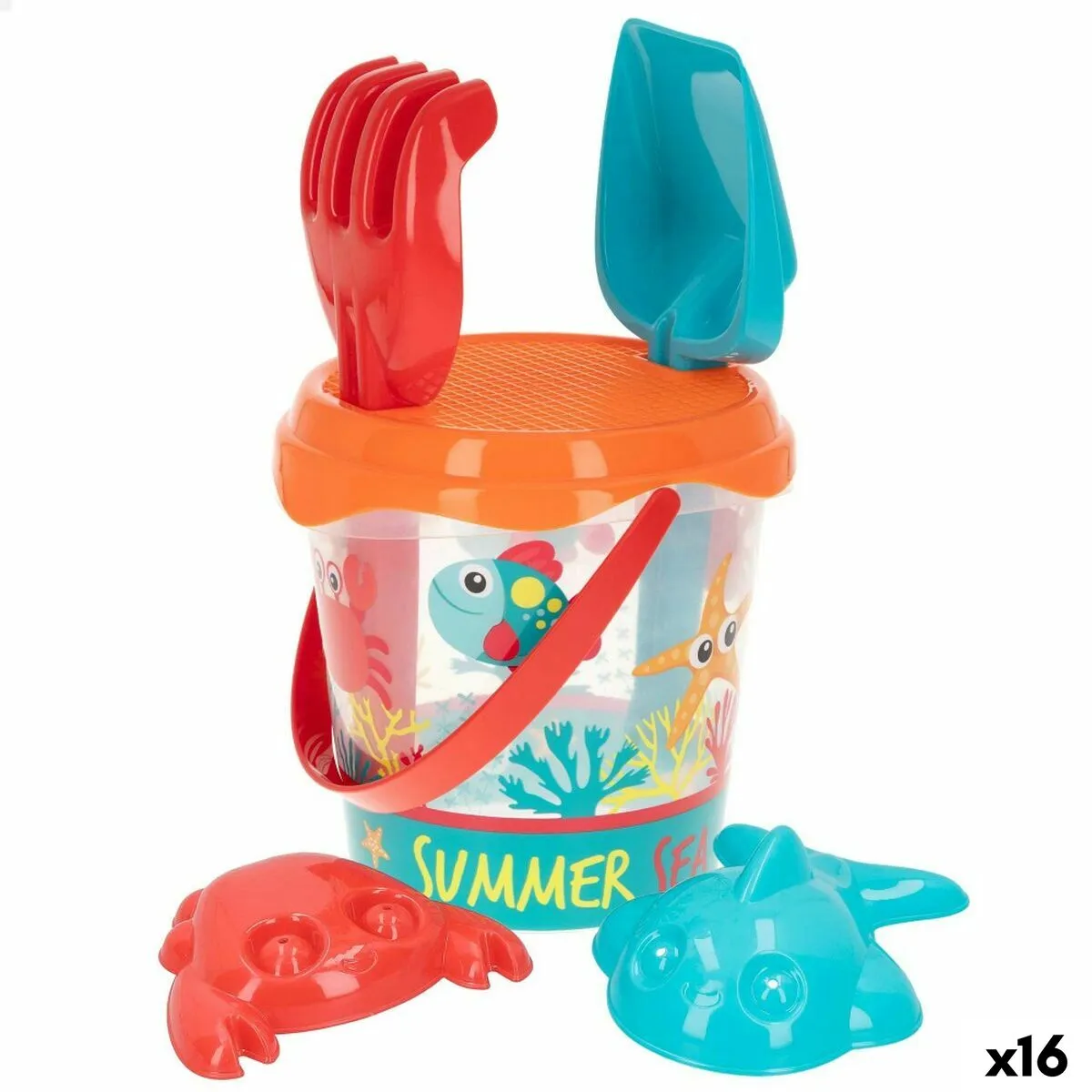 Set di giocattoli per il mare Colorbaby Summer Sea Ø 18 cm polipropilene (16 Unità)