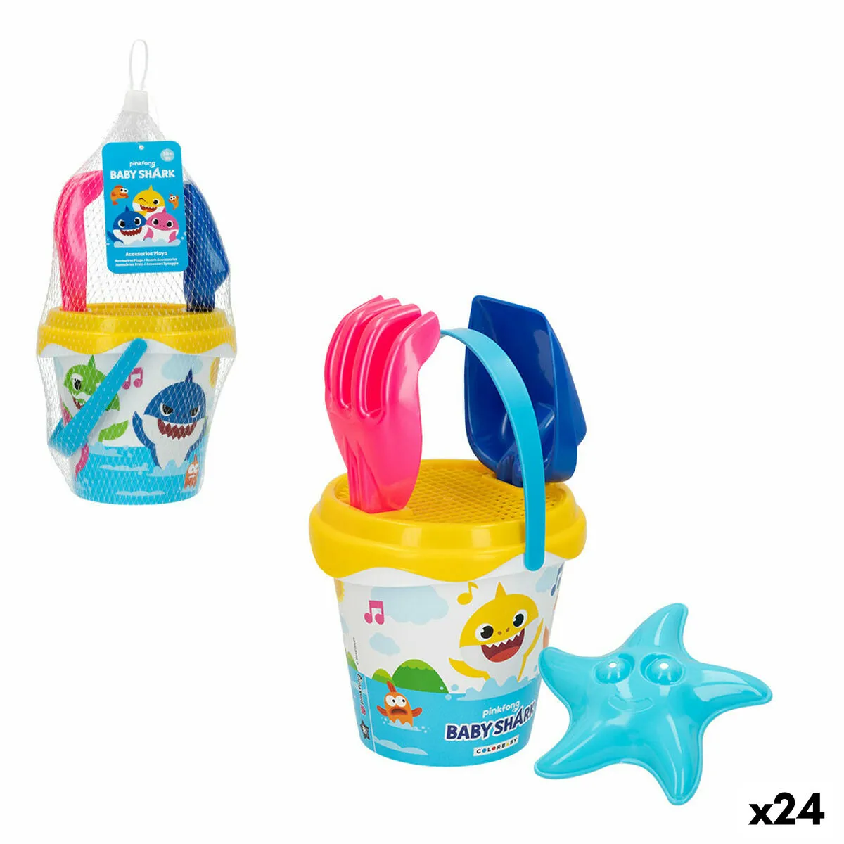 Set di giocattoli per il mare Baby Shark Ø 14 cm Plastica (24 Unità)