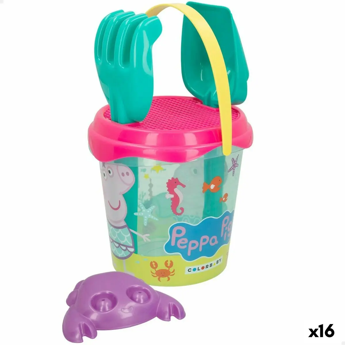 Set di giocattoli per il mare Peppa Pig Ø 18 cm (16 Unità)